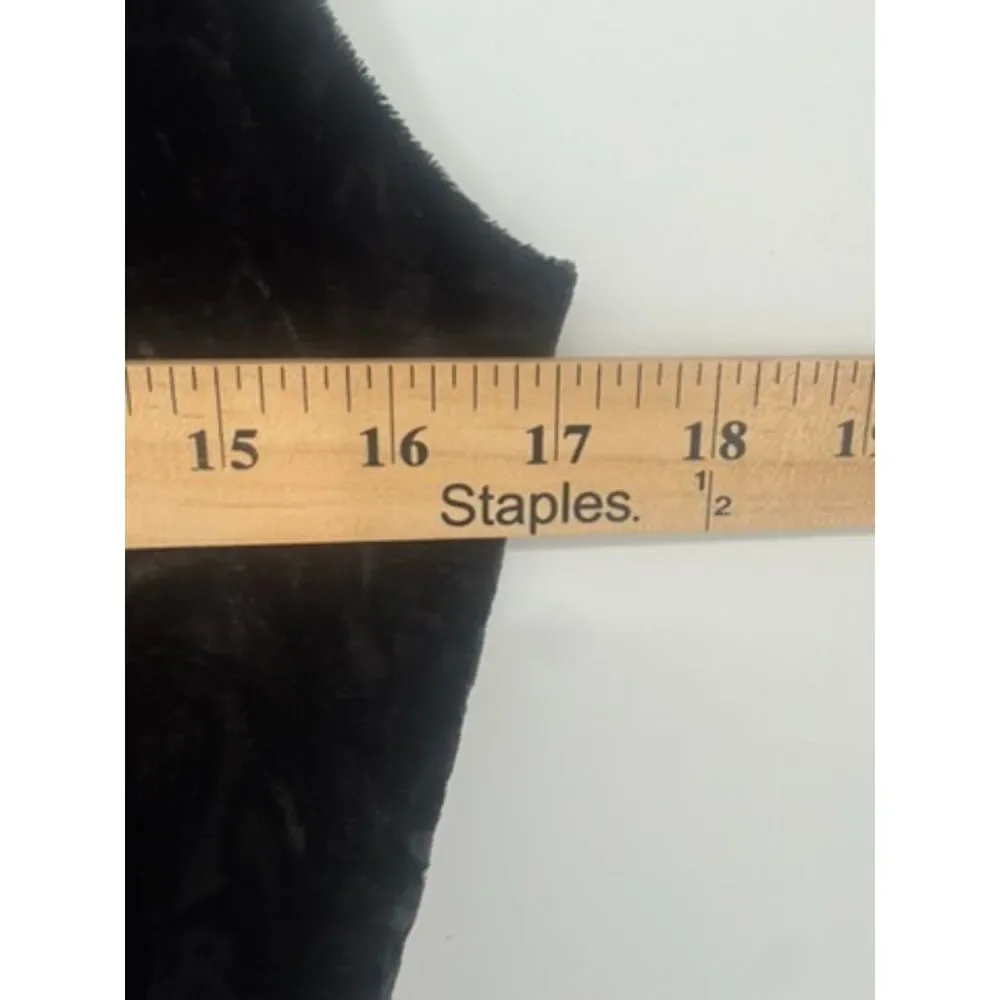 Free People Black Crushed Velvet Fit and Flare Dress Size 10